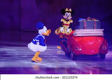 SERBIA, BELGRADE - NOVEMBER 1, 2013: Disney Characters At Disney On Ice Show / Cartoon Heroes