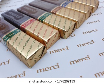 Serbia,kragujevac July 17 2020:merci Chocolate Close Up