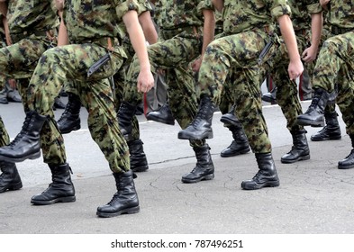 Serbian Army Marches 