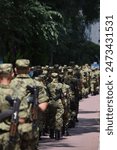 Serbian Military - soldiers march