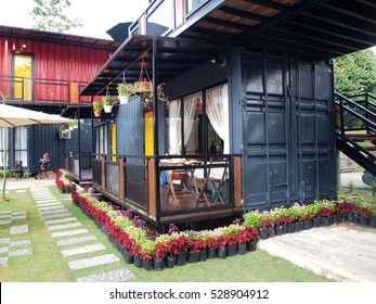 SERDANG, MALAYSIA -DECEMBER 03, 2016: A House Made From Refurbish Shipping Container. 