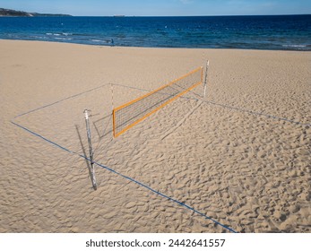 Serene Beach Volleyball Court on Sunny Day - Powered by Shutterstock