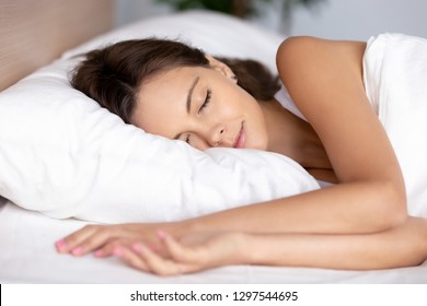 Serene Calm Young Woman Sleeping Well Stock Photo (Edit Now) 1297544695