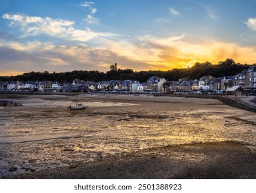 Serene coastal village of Cancale in french Brittany at sunset. - Powered by Shutterstock