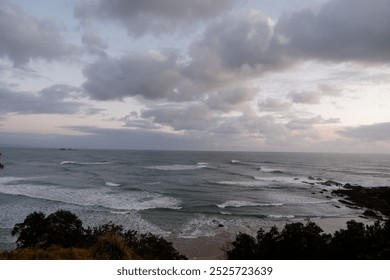 Serene Early Morning Beach and Ocean View at Sunrise in Byron Bay, Australia - Powered by Shutterstock