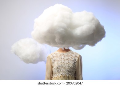 Serene Girl with Her Head in the Clouds