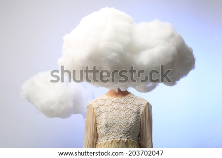 Serene Girl with Her Head in the Clouds
