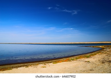 A Serene Lake In Arabat Spit, Crimea, Ukraine.