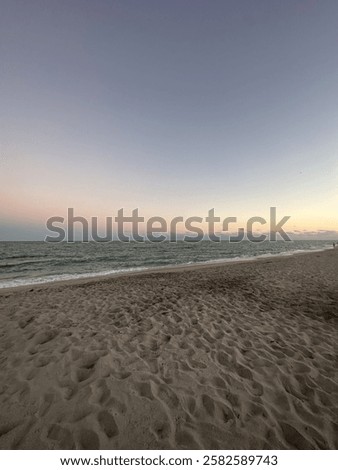 Similar – Image, Stock Photo Serene sunset at Miami beach pier with silhouette