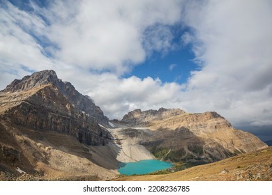 Serene Scene By The Mountain Lake In Canada