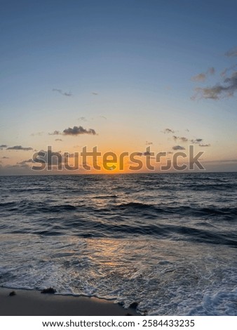 Similar – Image, Stock Photo Serene sunset at Miami beach pier with silhouette