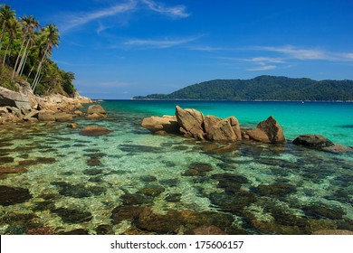 Serene view on the seaside of Perhentian Kecil Island, Malaysia