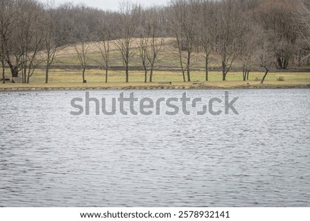 Similar – Image, Stock Photo bare tree reflected in blue lime lake, former limestone quarry