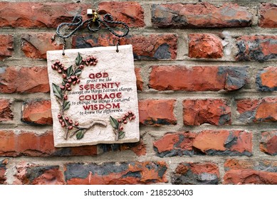 Serenity Prayer Catholic Brick Wall