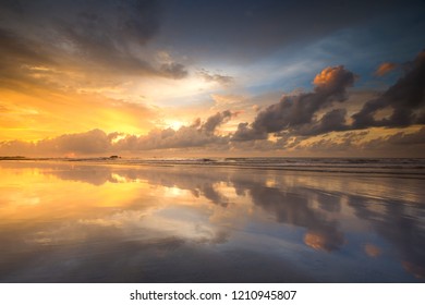 Serenity View Sunset Beach Reflection Stock Photo 1210945807 | Shutterstock