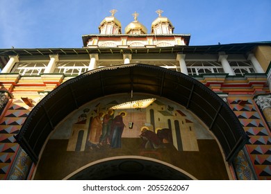 SERGIEV POSAD, RUSSIA - October 9, 2021: Morning view of Holy Trinity Saint Sergius Lavra monastery complex