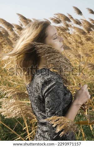 Similar – Junge Rothaarige Frau in der Natur im Herbst