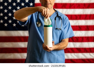 Series With An Anonymous Doctor In Various Poses, Holding Various Props.