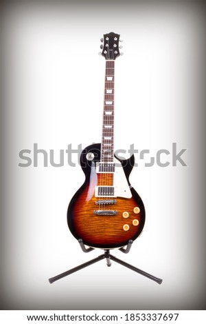 Series. electric guitar isolated on gradient background