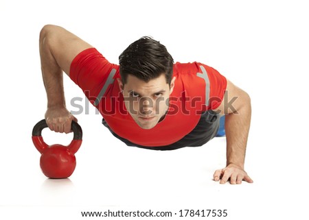 Series of kettlebell weight exercise sequence to promote strength and muscle tone