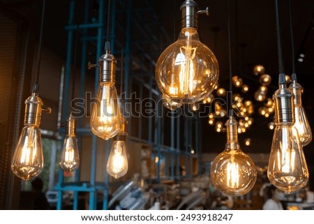 Similar – Image, Stock Photo Ceiling lighting in old building