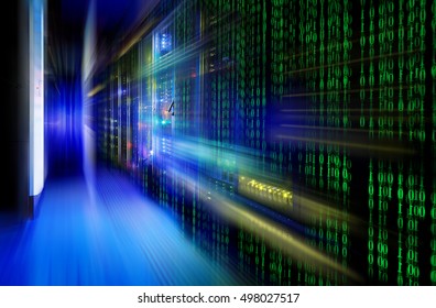 Series Mainframe In A Futuristic Representation Of Matrix Code