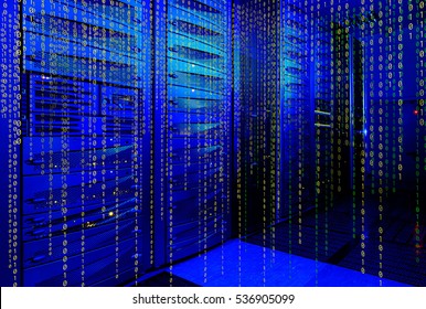 series mainframe in a futuristic representation of  matrix code