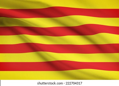 Series of ruffled flags - Catalonia