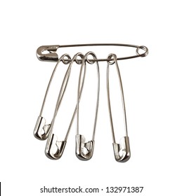 series of safety pin isolated on white background. ( clipping path )