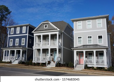 A Series Of Three-story Row Houses In A Town In North Carolina