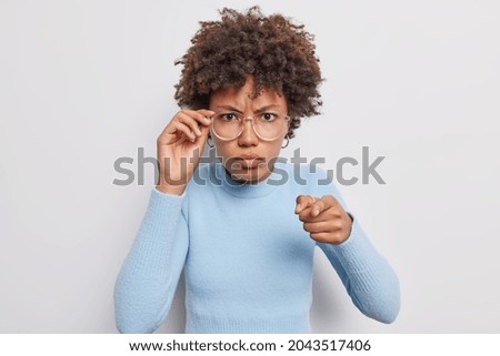 Similar – Image, Stock Photo Girl with a serious look and wet hair.