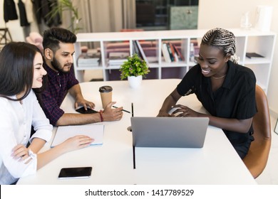 Serious African Team Leader Explaining Online Stock Photo 1417789529 ...