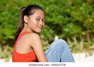 A Serious Asian  Girl Youth