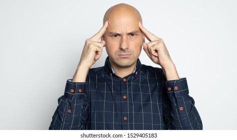 Serious Bald Man Thinking Isolated On Stock Photo 1529405183 | Shutterstock