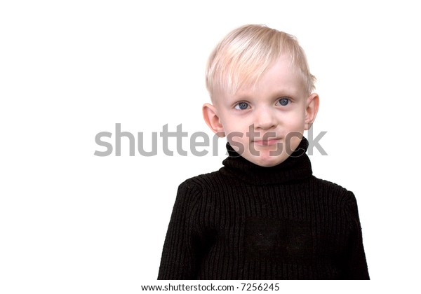 Serious Boy Blond Hair Blue Eyes Stock Photo Edit Now 7256245