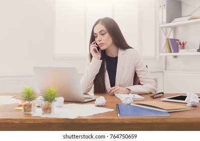 Serious Business Woman Work Talking On Stock Photo 764750659 | Shutterstock