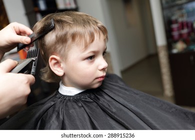 Portrait Happy Kid Barbershop Stock Photo (Edit Now) 288915413