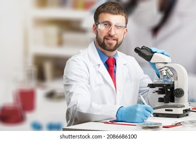 Serious Concentrated Young Medical Scientist, Pharma Chemist, Biotech Company Employee, Lab Assistant