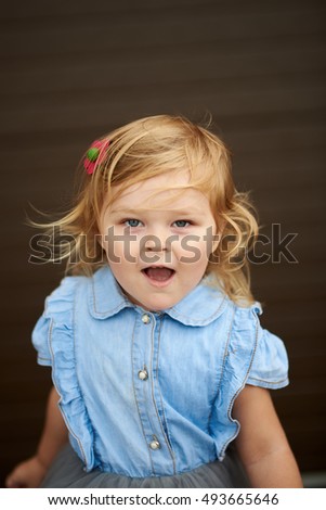 Similar – Image, Stock Photo grin tooth gap girl cute