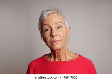 Serious Mature Woman With Her Head Held High