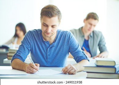 Serious Student During Written Exam