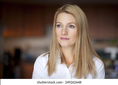 Serious Woman Looking Away