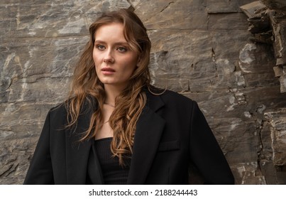 Serious Young Business Woman Portrait. Thoughtful Businesswoman Looking Away With Pensive Face, Dreaming