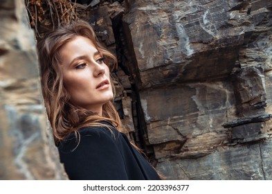 Serious Young Business Woman Portrait. Thoughtful Businesswoman Looking Away With Pensive Face, Dreaming