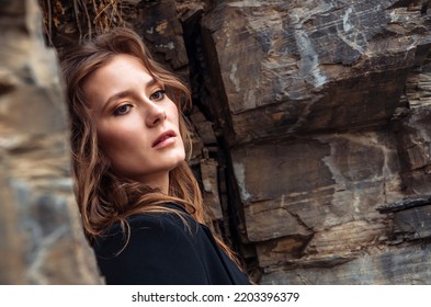 Serious Young Business Woman Portrait. Thoughtful Businesswoman Looking Away With Pensive Face, Dreaming