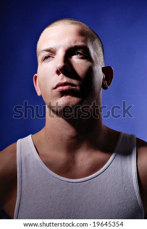 Similar – Image, Stock Photo brutal guy is a bully with a bald head