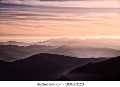 Serra Da Estrela On Sunset