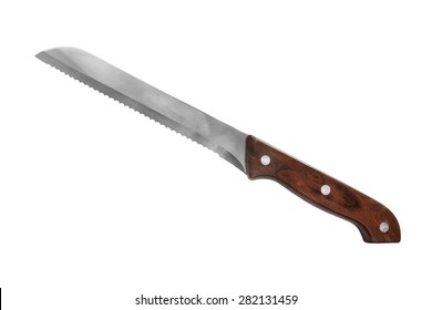 Serrated Bread Knife Isolated Over White