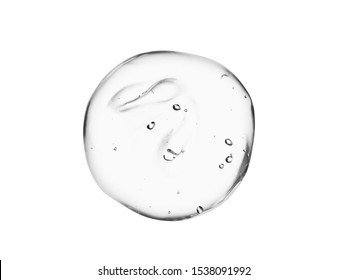 Serum gel texture. Clear cosmetic liquid swatch isolated on white background. Transparent skincare product sample