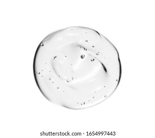 Serum texture. Clear liquid gel drop. Transparent skin care cream swatch isolated on white background. Beauty cosmetic product sample close up - Shutterstock ID 1654997443